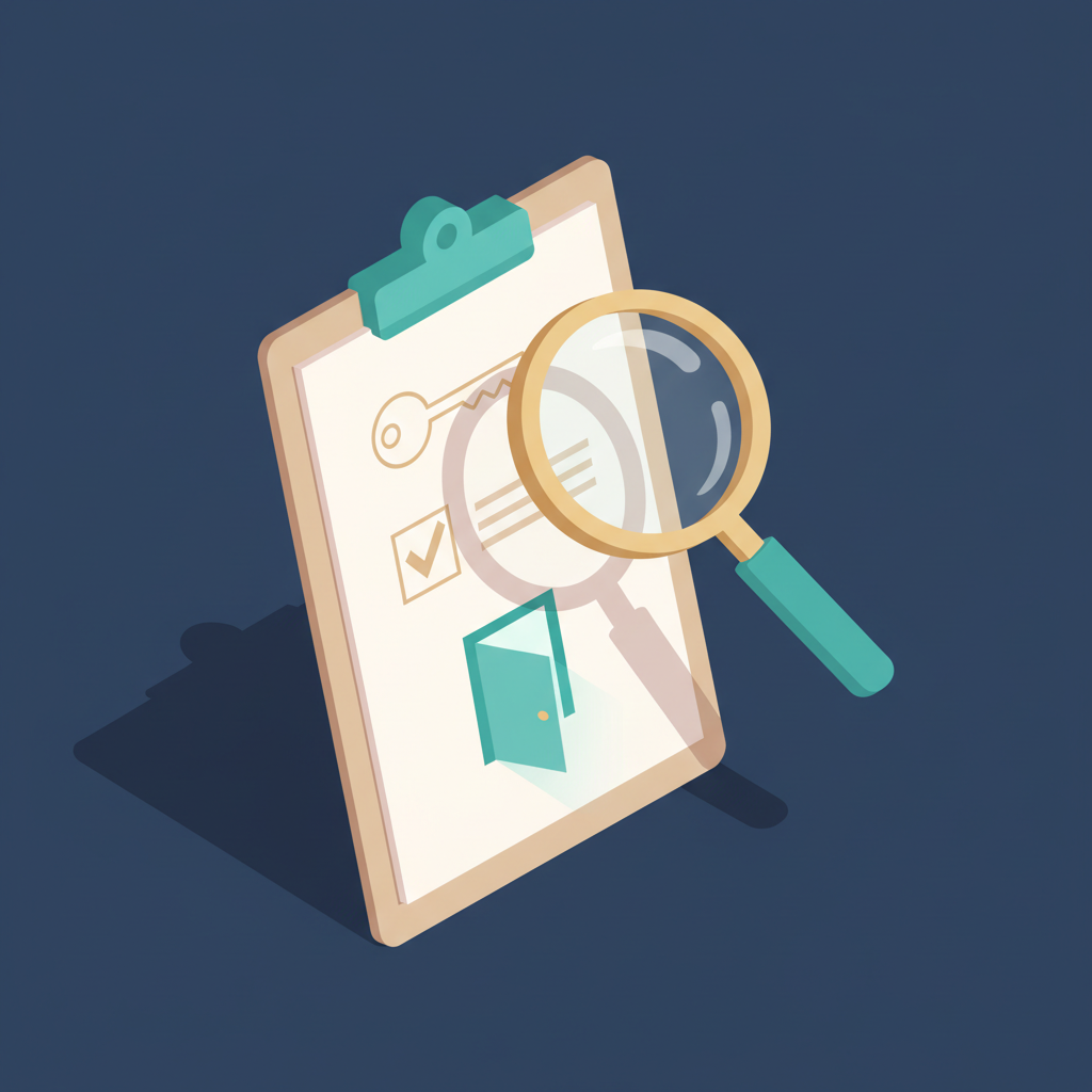 Isometrische Illustration: Checkliste mit Häkchen neben einem Schlüssel, Konzept der Zugangsvoraussetzungen für die Forschungszulage